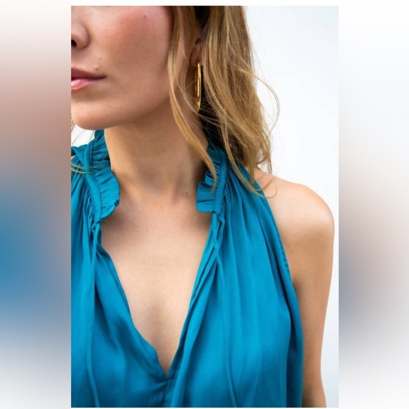 Current Air Cara Sleeveless Pleated Mini Dress Turquoise Size S - Picture 3 of 16